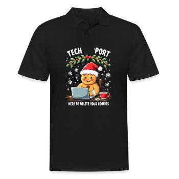 Tech Support, I'm here to delete your cookies - Men's Polo Shirt - black - Front - Kai (181cm)