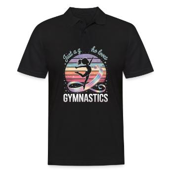 Juste une fille qui aime la gymnastique coucher de soleil - Polo Homme - noir - Devant - Kai (181cm)
