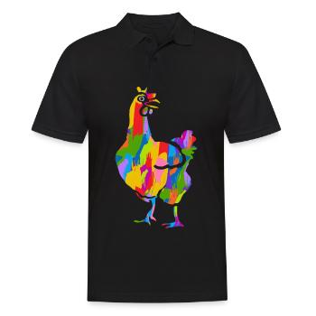 Chicken Colorful - Men's Polo Shirt - black - Front - Kai (181cm)