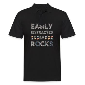 Geologie lässt sich leicht vom Gesteinssammler ablenken - Männer Poloshirt - Schwarz - Vorne - Kai (181cm)