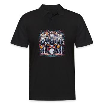 Rockin' Cats Psychedelische Hommage - Männer Poloshirt - Schwarz - Vorne - Kai (181cm)