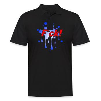 Fuck/F*ck - Männer Poloshirt - Schwarz - Vorne - Kai (181cm)
