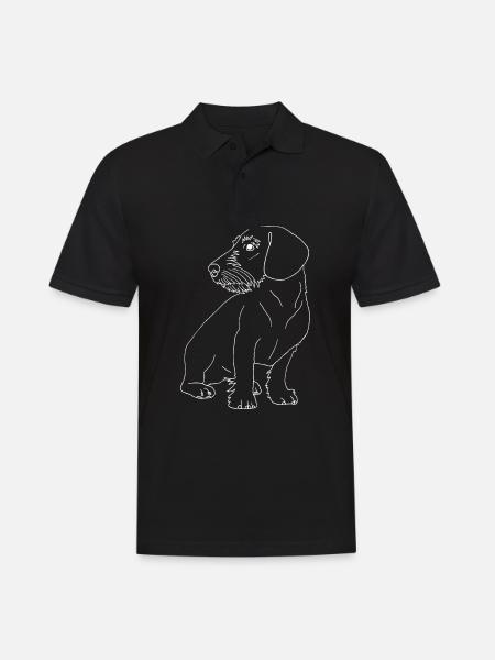 Rauhaardackel - Männer Poloshirt - Schwarz