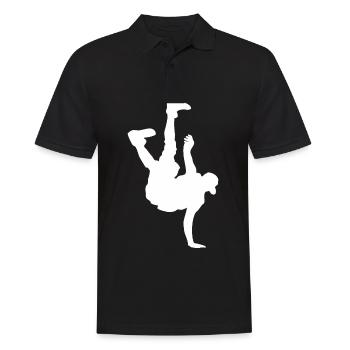 Breakdance - Männer Poloshirt - Schwarz - Vorne - Kai (181cm)