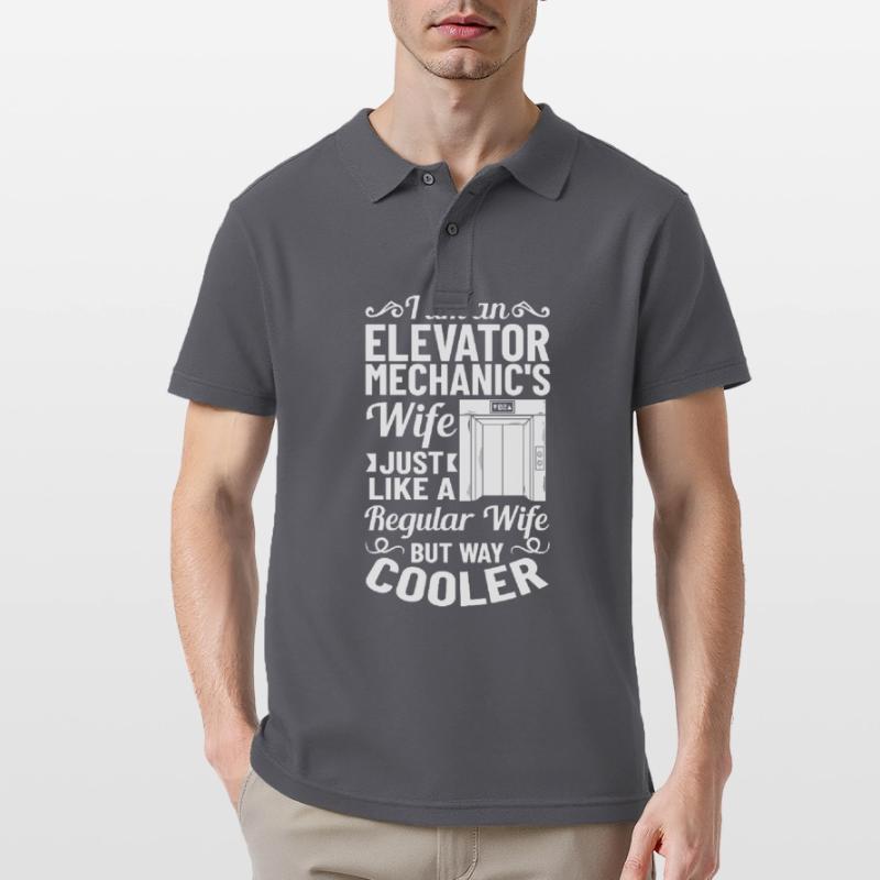 Elevator Elevator System Technician Woman Elevator Elevator Men's Polo Shirt