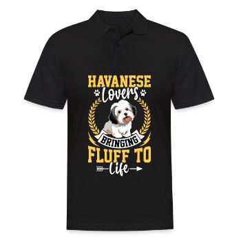 Havanese Lovers bring fluff to life - Men's Polo Shirt - black - Front - Kai (181cm)