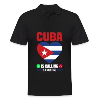 Kuba Flagge | Kubaner Kubanisch Karibik Geschenk - Männer Poloshirt - Schwarz - Vorne - Kai (181cm)