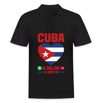Kuba - Männer Poloshirt - Schwarz - Vorne - Kai (181cm)