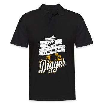 Bagger - Männer Poloshirt - Schwarz - Vorne - Kai (181cm)
