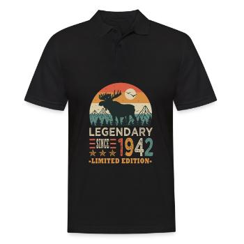 1942 legendary anniversaire né en 1942 - Polo Homme - noir - Devant - Kai (181cm)