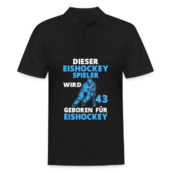 Eishockeyspieler 43 Jahre Eishockey 43 Geburtstag - Männer Poloshirt - Schwarz - Vorne - Kai (181cm)