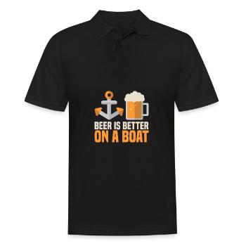 Beer Is Better On A Boat Geschenk Boot Idee Bier - Männer Poloshirt - Schwarz - Vorne - Kai (181cm)
