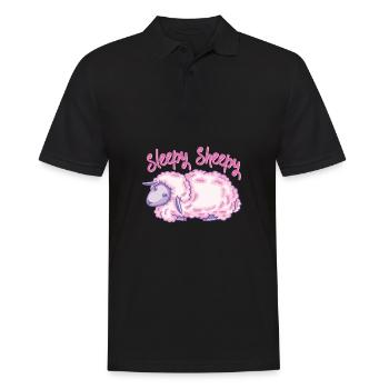 Mein Schlafshirt Schäfchen Schaf Langschläfer - Männer Poloshirt - Schwarz - Vorne - Kai (181cm)