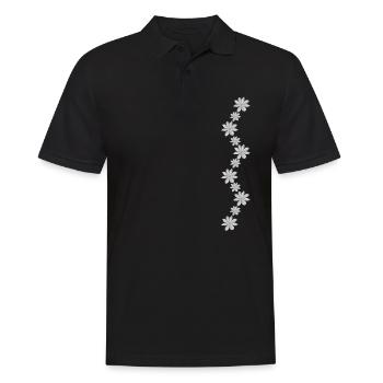 Blumen Kette Blüten floral blühende Blumenranke - Männer Poloshirt - Schwarz - Vorne - Kai (181cm)