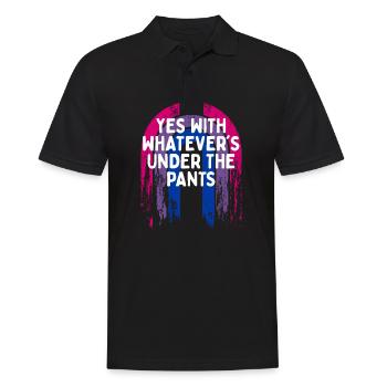 Whatever's Under the Pants Bisexual LGBTQ Bi - Men's Polo Shirt - black - Front - Kai (181cm)