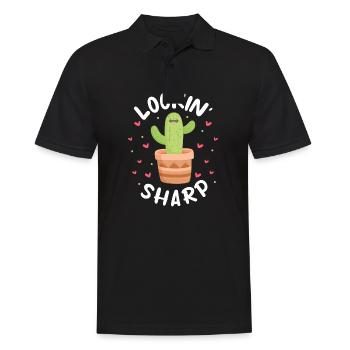 Lookin' cactus pointu - Polo Homme - noir - Devant - Kai (181cm)