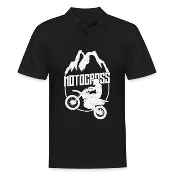 Motocross - Männer Poloshirt - Schwarz - Vorne - Kai (181cm)