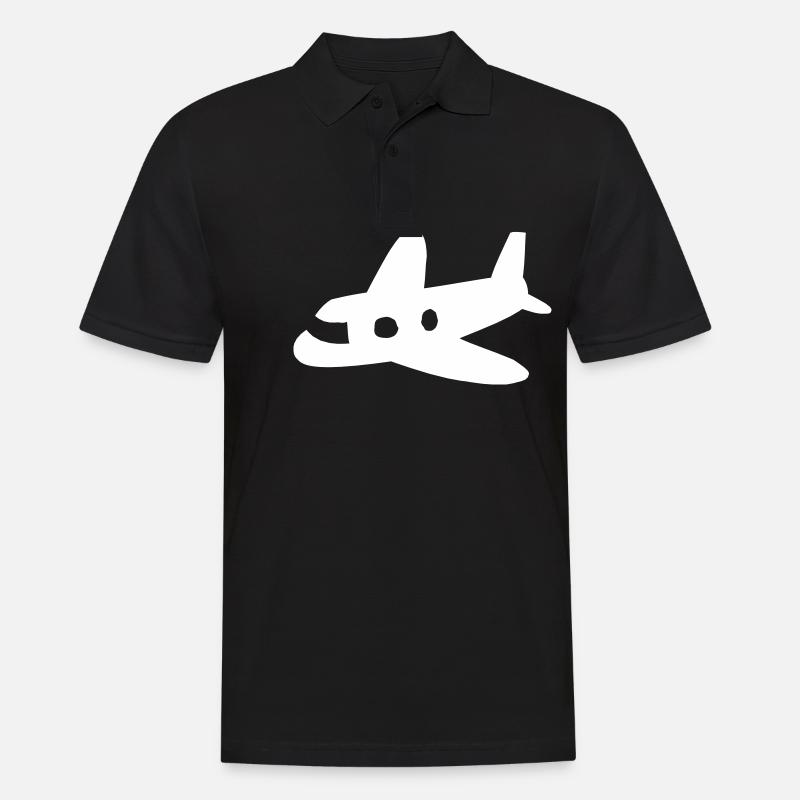 Flugzeug - Männer Poloshirt - Schwarz