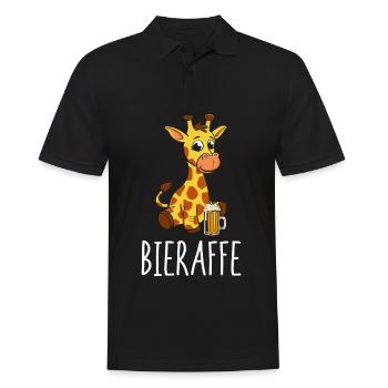 Bier Giraffe Bieraffe Bierliebhaber Tier - Männer Poloshirt - Schwarz - Vorne - Kai (181cm)
