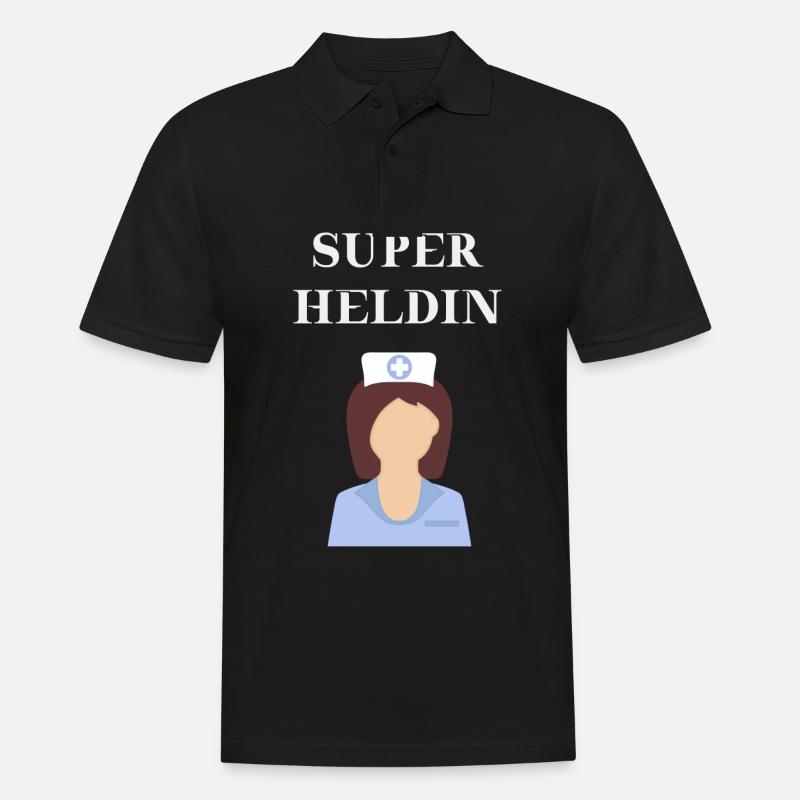 Krankenschwester - Superheldin Geschenkidee - Männer Poloshirt - Schwarz