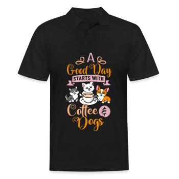Cafetière Chien Machine Puppy Cup Grains - Polo Homme - noir - Devant - Kai (181cm)