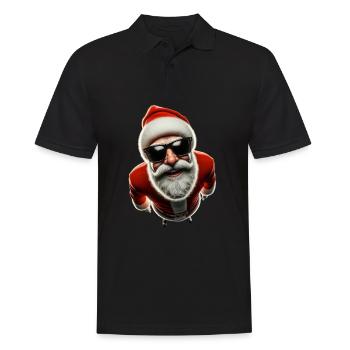 Cooler Weihnachtsmann Weihnachten Sonnenbrille - Männer Poloshirt - Schwarz - Vorne - Kai (181cm)