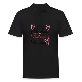 Valentinstag Jahrestag Romantik Sprüche Verliebte - Männer Poloshirt - Schwarz - Vorne - Kai (181cm)