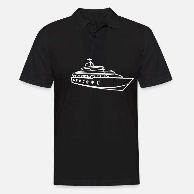 Yacht Boot - Männer Poloshirt - Schwarz