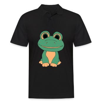 Süßer Frosch - Männer Poloshirt - Schwarz - Vorne - Kai (181cm)