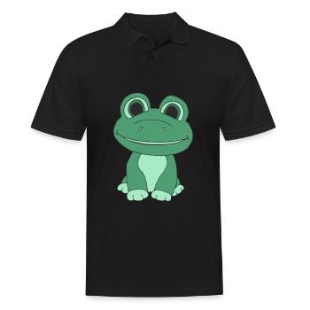Süßer Frosch - Männer Poloshirt - Schwarz - Vorne - Kai (181cm)