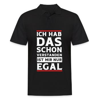 Ja Ich hab das schon Verstanden ist mir aber Egal - Männer Poloshirt - Schwarz - Vorne - Kai (181cm)