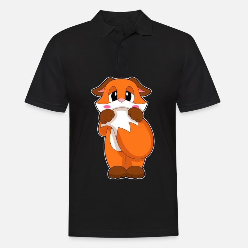 Fuchs Schüchtern - Männer Poloshirt - Schwarz