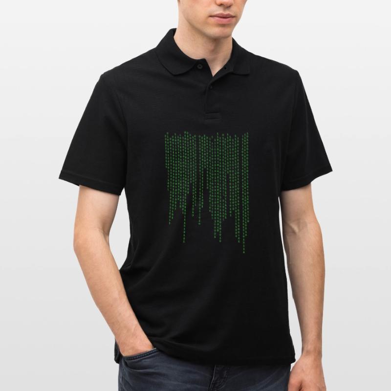 Binary rain Men's Polo Shirt