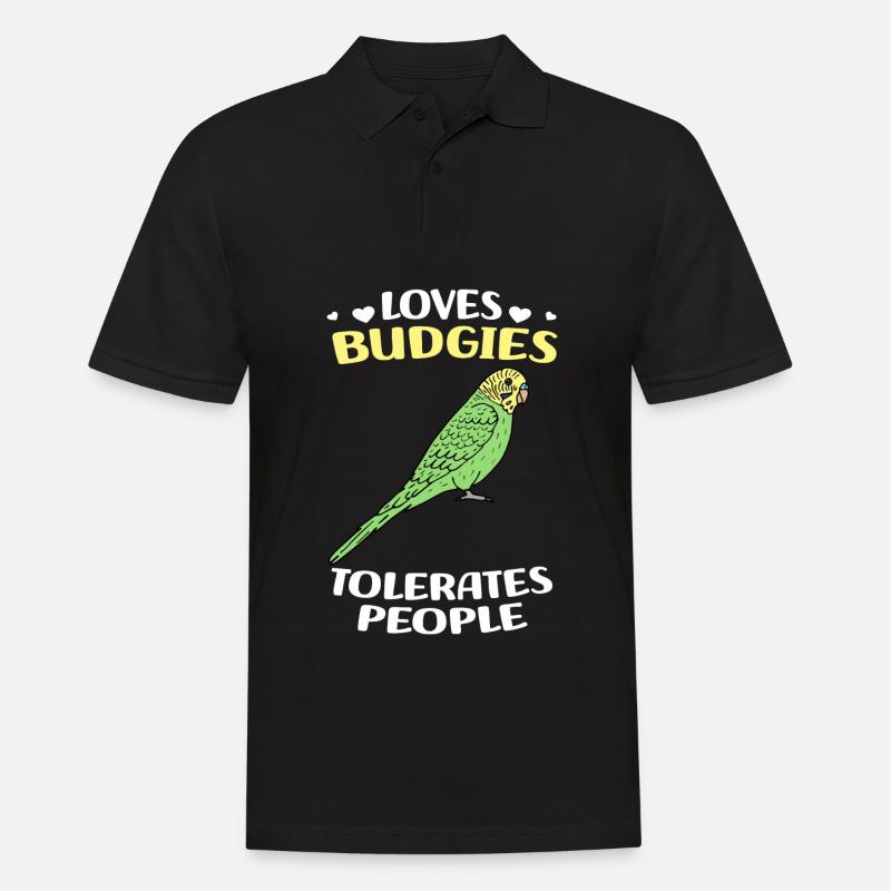 Oiseau Budgerigar - Polo Homme - noir