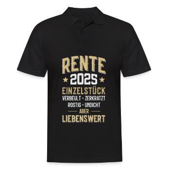 RENTNER RUHESTAND RENTE 2025 - Männer Poloshirt - Schwarz - Vorne - Kai (181cm)