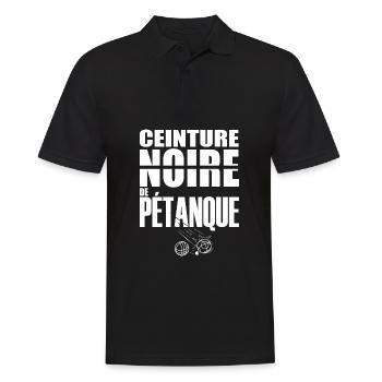 Pétanque ceinture noire Humour petanque - Polo Homme - noir - Devant - Kai (181cm)
