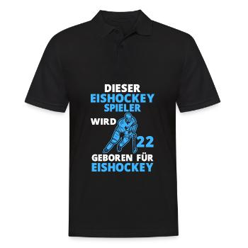 Eishockeyspieler Eishockey 21 Geburtstag Spruch - Männer Poloshirt - Schwarz - Vorne - Kai (181cm)