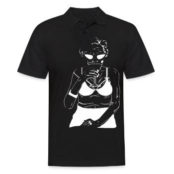 coole oma 2 - Männer Poloshirt - Schwarz - Vorne - Kai (181cm)