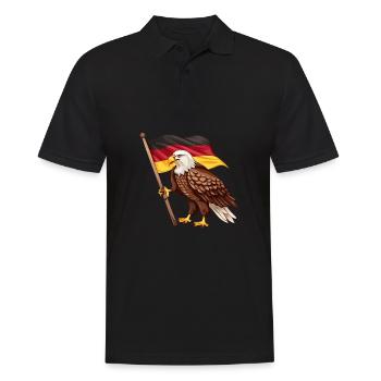 Deutschland Adler Germany Flag Eagle Fußball - Männer Poloshirt - Schwarz - Vorne - Kai (181cm)