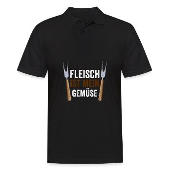 Fleisch ist mein Gemüse BBQ Grillen Sommer Steak - Männer Poloshirt - Schwarz - Vorne - Kai (181cm)