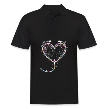 Lapin de Pâques Infirmière - Polo Homme - noir - Devant - Kai (181cm)