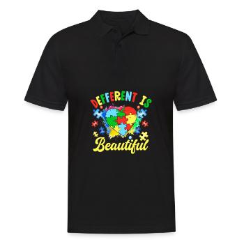 Anders ist schön - Männer Poloshirt - Schwarz - Vorne - Kai (181cm)