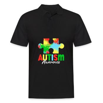 Autism Awareness - Men's Polo Shirt - black - Front - Kai (181cm)