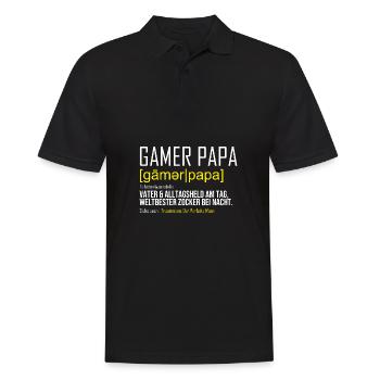 Gamer Papa Definition Videospiel Vater Zocker - Männer Poloshirt - Schwarz - Vorne - Kai (181cm)