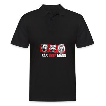 Bartliebhaber Vatertag Vater Bier Bär Tiger Mann - Männer Poloshirt - Schwarz - Vorne - Kai (181cm)