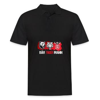 Bärtiger Vater Bär Tiger Vatertag Bär Tiger Mann - Männer Poloshirt - Schwarz - Vorne - Kai (181cm)