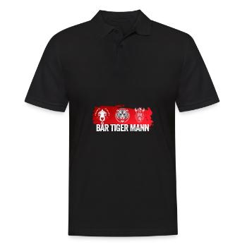 Bär Tiger Mann Bärtiger Mann Bart Träger Vatertag - Männer Poloshirt - Schwarz - Vorne - Kai (181cm)