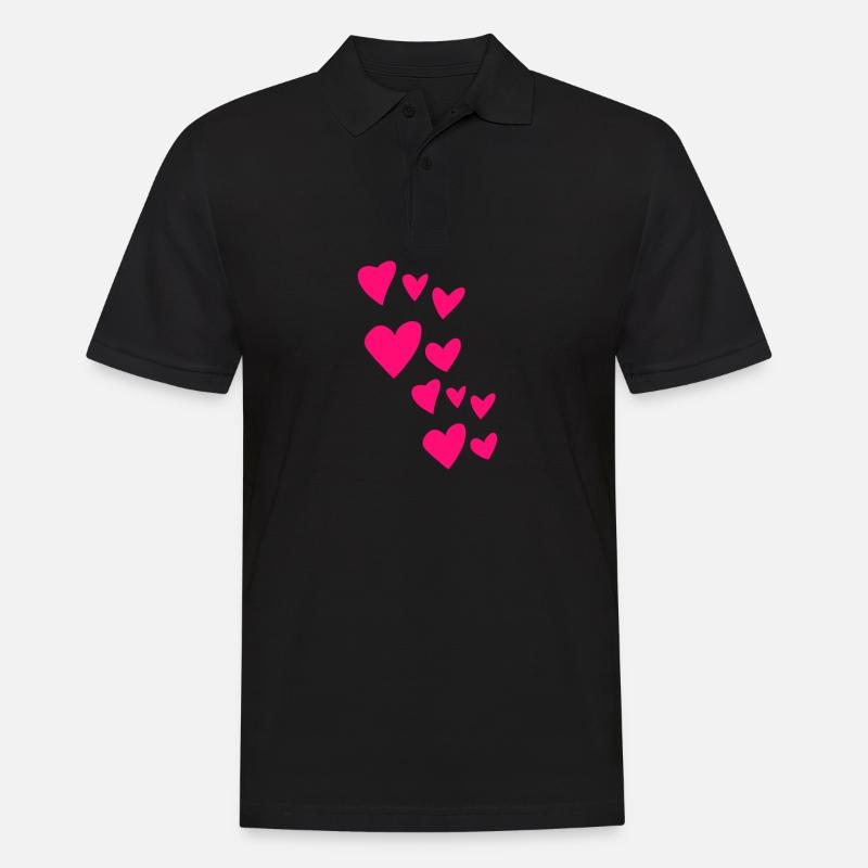 Herzen - Männer Poloshirt - Schwarz