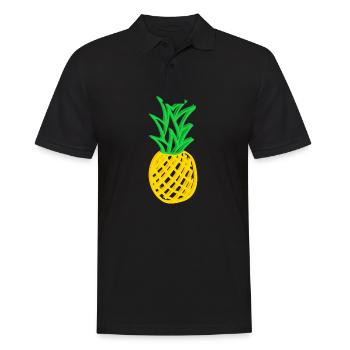 Ananas - Männer Poloshirt - Schwarz - Vorne - Kai (181cm)