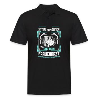 Gabelstapler Staplerfahrer Lagerist Geschenkidee - Männer Poloshirt - Schwarz - Vorne - Kai (181cm)